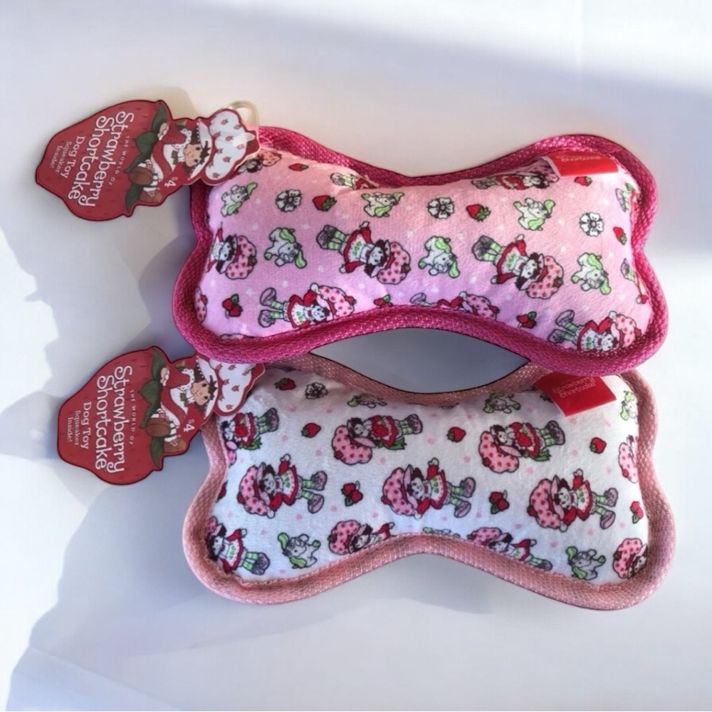Strawberry Shortcake “Bone” Squeaker Dog Toy Bundle LIMITED EDITION